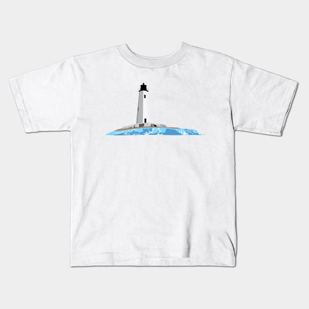 New Point Light House Kids T-Shirt by CanossaGraphics